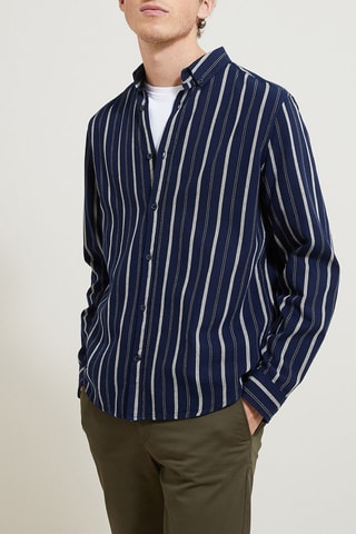 Chemise regular en coton biologique - Bleu