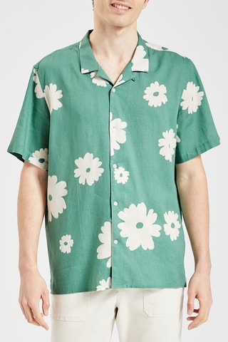 Camicetta regular in lino - Verde