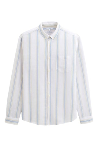 Camicia regular in lino - Giallo