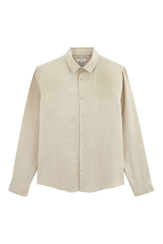 Camicia regular in lino - Ecrù