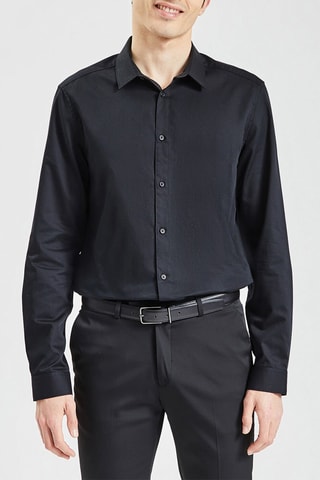 Camicia slim stiratura facile - Nero