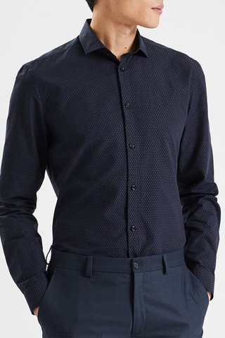 Camicia slim in cotone bio - Nero
