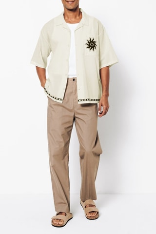 Camicia boxy in cotone bio - Ecrù