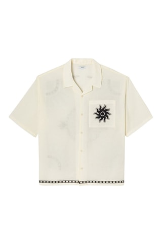 Camicia boxy in cotone bio - Ecrù