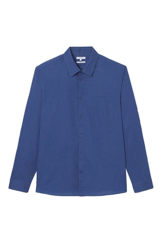 Camicia regular in lino - Blu elettrico