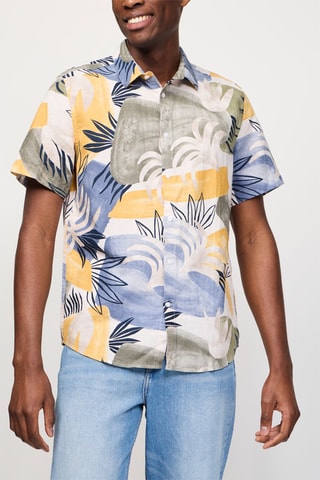 Camicia casual in lino - Blu