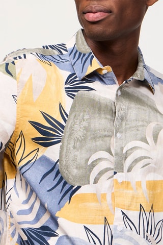 Camicia casual in lino - Blu