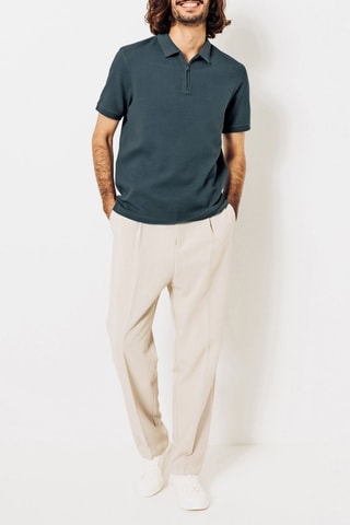 Polo regular in cotone bio - Verde scuro