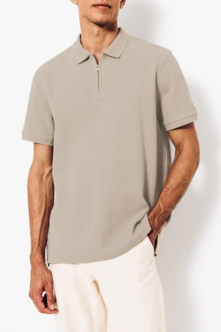 Polo regular in cotone bio - Grigio chiaro