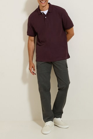 Polo regular in cotone bio - Bordeaux