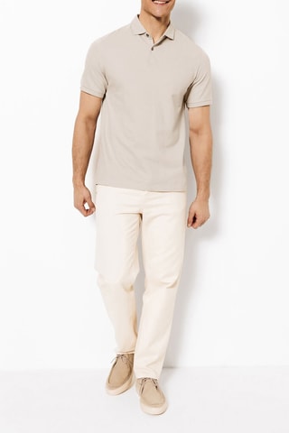 Polo regular in cotone bio - Beige