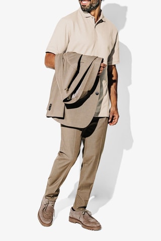 Polo regular in cotone bio - Beige