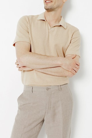 Polo regular in cotone bio - Beige