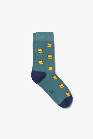 Calze in cotone bio - Verde e giallo