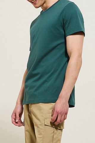 T-shirt slim in cotone bio - Verde smeraldo