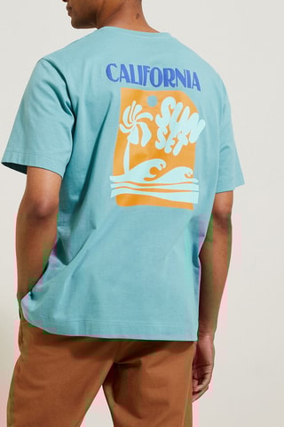 T-shirt regular in cotone bio - Turchese