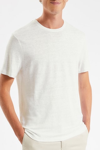 T-shirt in lino - Bianco