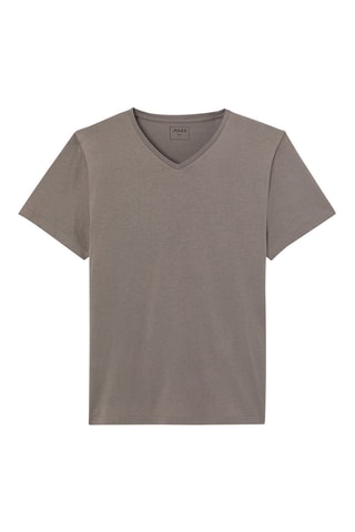 T-shirt slim in cotone bio - Beige