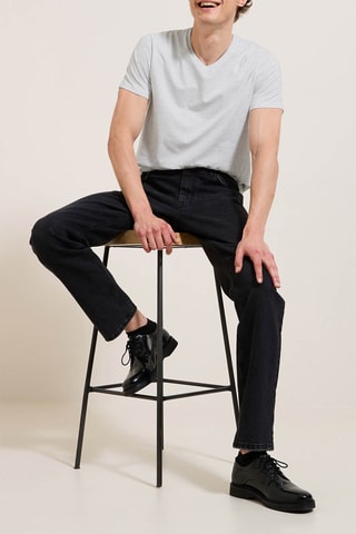 T-shirt slim in cotone bio - Grigio chiaro