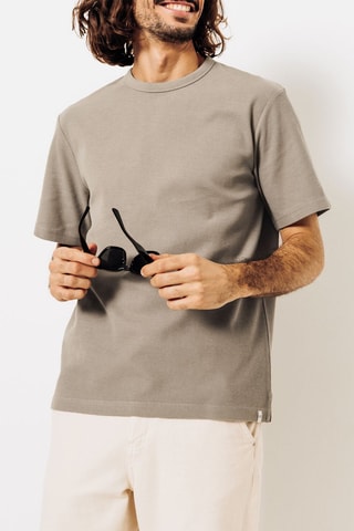 T-shirt regular in cotone bio - Marrone