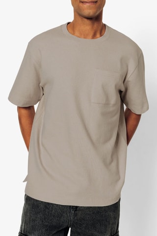 T-shirt relax in cotone bio - Grigio chiaro