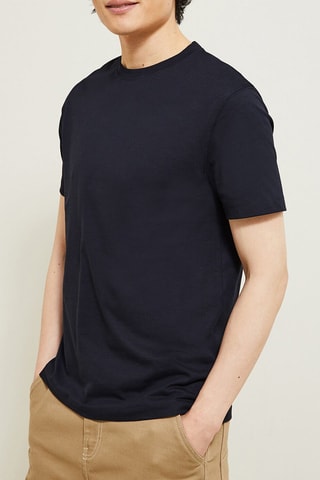 T-shirt regular in cotone bio - Blu scuro