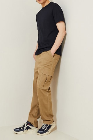 T-shirt regular in cotone bio - Blu scuro