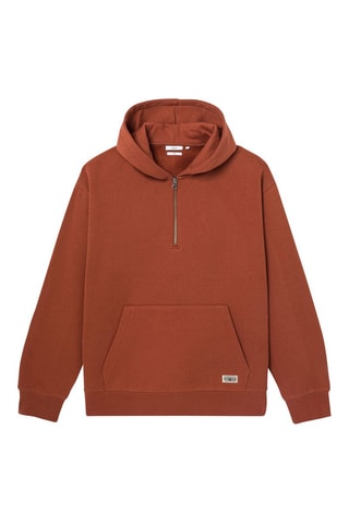 Felpa con cappuccio - Rosso mattone