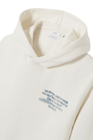 Felpa con cappuccio in cotone bio - Ecrù