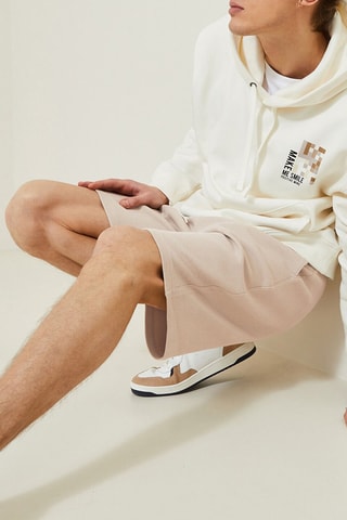 Shorts in tessuto felpato - Beige