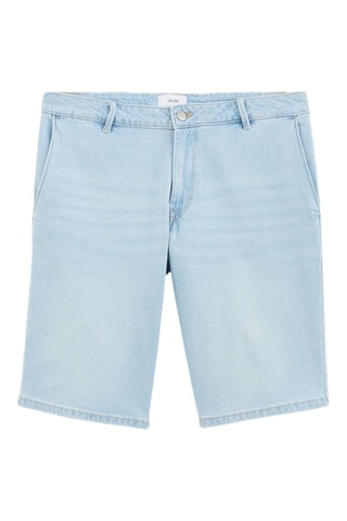 Bermuda chino in denim - Blu