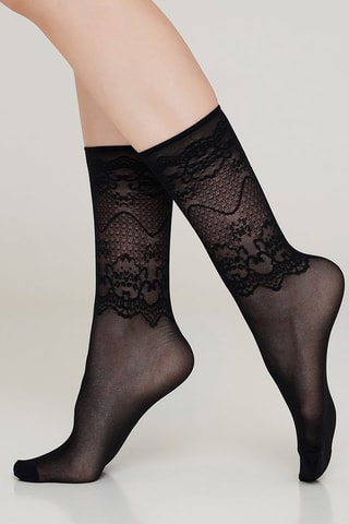 2 paires de socquettes Arabesque - 20 deniers - Noir