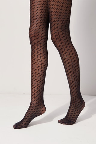 Collant Nœud papillon - 40 deniers - Noir