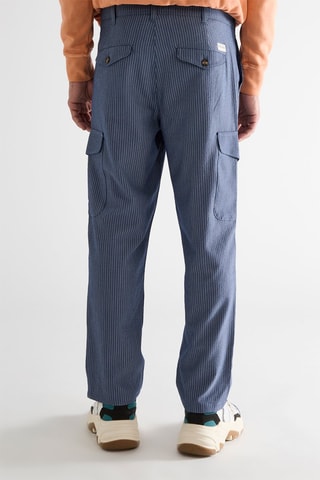 Pantalon cargo - Bleu marine et blanc