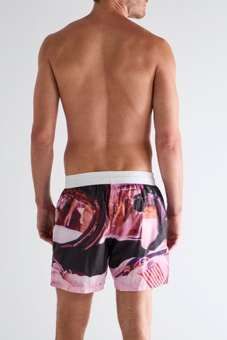 Short de bain - Noir et rose poudré