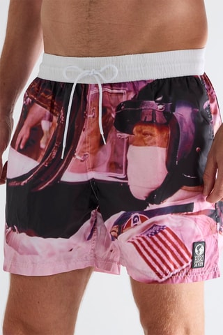 Short de bain - Noir et rose poudré