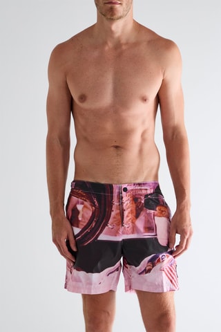 Short de bain - Rose et noir