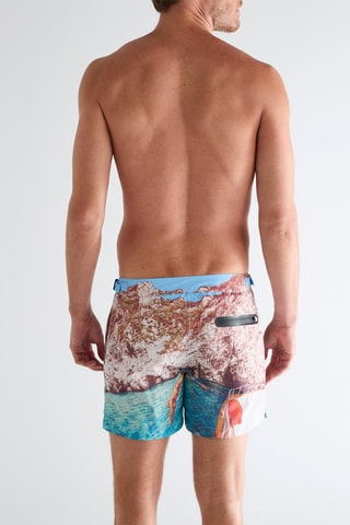 Short de bain - Bleu et marron