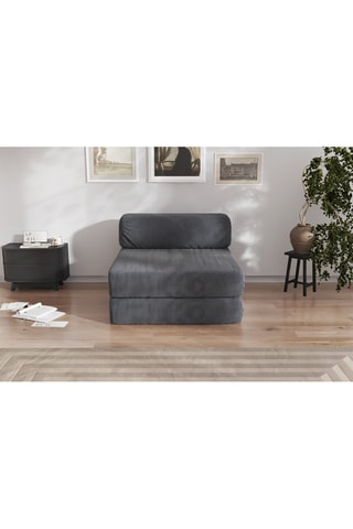 Slaapzetel Smart - Antraciet - 1 plaats - Velours