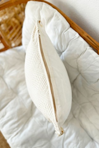 Coussin Buldansi - 43 x 43 cm - Beige et bleu