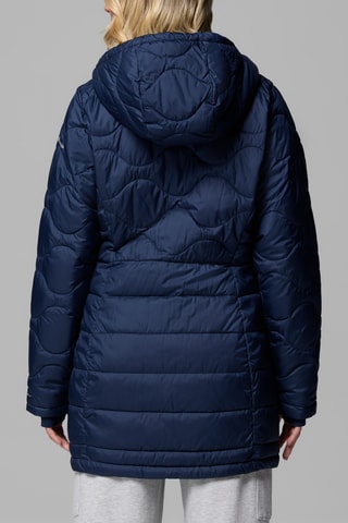 Lange gewatteerde jas met capuchon Crown Point™ II - - Marineblauw