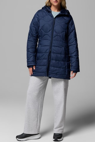 Lange gewatteerde jas met capuchon Crown Point™ II - - Marineblauw