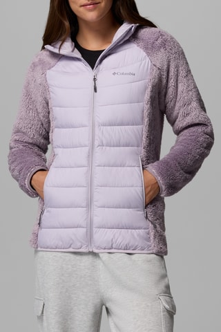 Gewatteerde Jas 2 materialen met Capuchon Powder Lite™ II - Paars