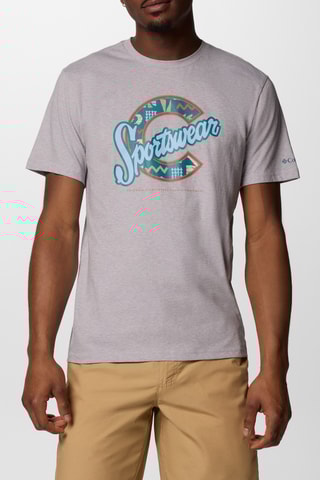 Biologisch Katoenen T-shirt Rapid Ridge™ - Gemêleerd Grijs en Hemelsblauw