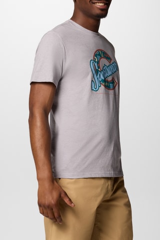 Biologisch Katoenen T-shirt Rapid Ridge™ - Gemêleerd Grijs en Hemelsblauw