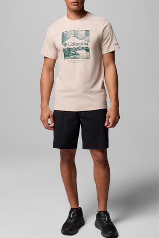 Biologisch Katoenen T-shirt CSC™ - Lichtbruin en smaragdgroen