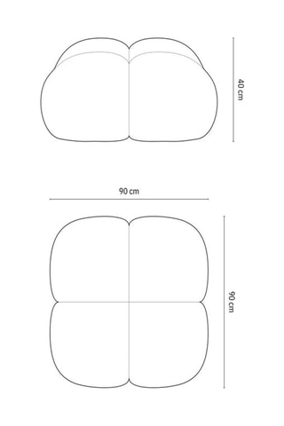 Pouf Loretto - Corail - Tissu structurel