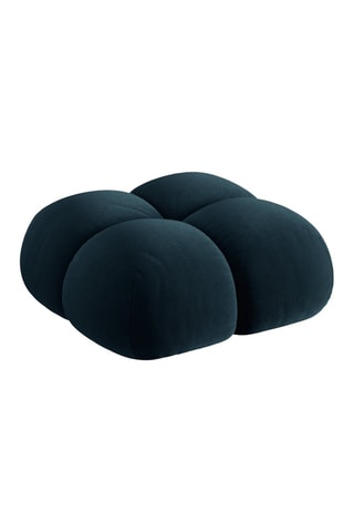 Pouf Loretto - Bleu pétrole - Toucher velours