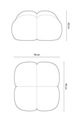 Pouf Loretto - Bleu pétrole - Toucher velours