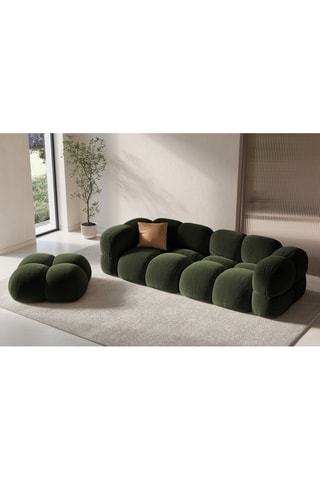 Pouf Loretto - Vert - Toucher velours